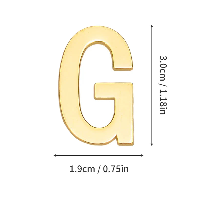 1Pcs Metal Self Adhesive House Number English Alphabet Letters for Apartment Room Door Plate Table Mailbox Number Stickers 3*2cm