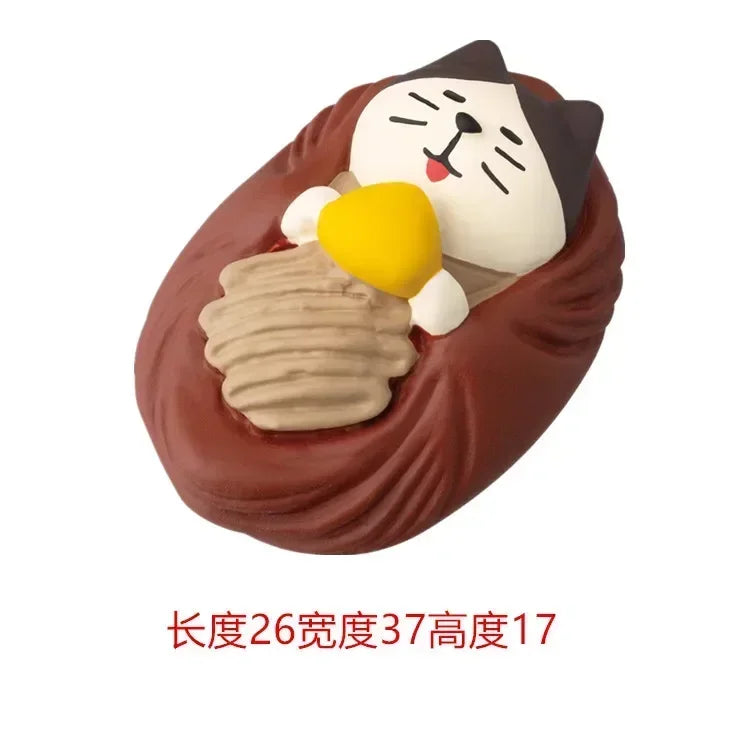 1pc ZAKKA Japanese Cat Food Bakery Coffee Shop Scene Decoration Resin Crafts Small Ornaments Croissant Donut Dessert Cupcake