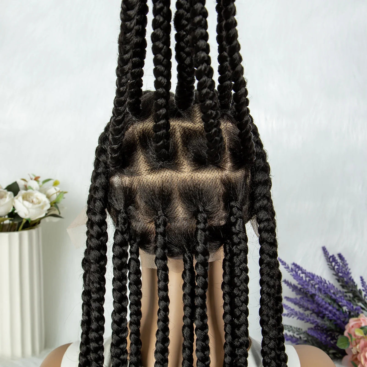 KIMA Knotless Box Braids & Faux Locs Wig | Full Lace Cornrows with Baby Hair