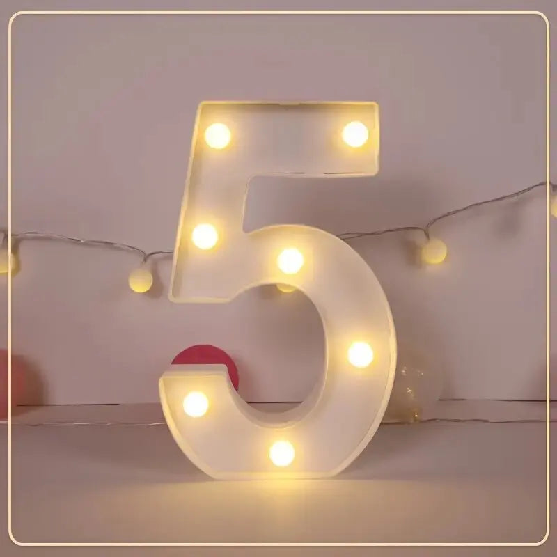 21.8cm White LED Letter&Number Night Lights,Battery Powered Decoration Lights,Wall Lights For Wedding,Birthday,Party,Christmas