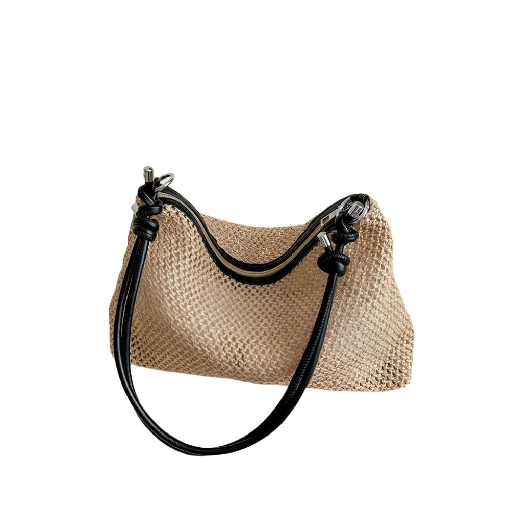 Handmade Braid Straw Bag | Large Capacity Summer Beach Shoulder Bag & Women Girls Fashion Handbag (Rattan Woven Tote for Ladies)