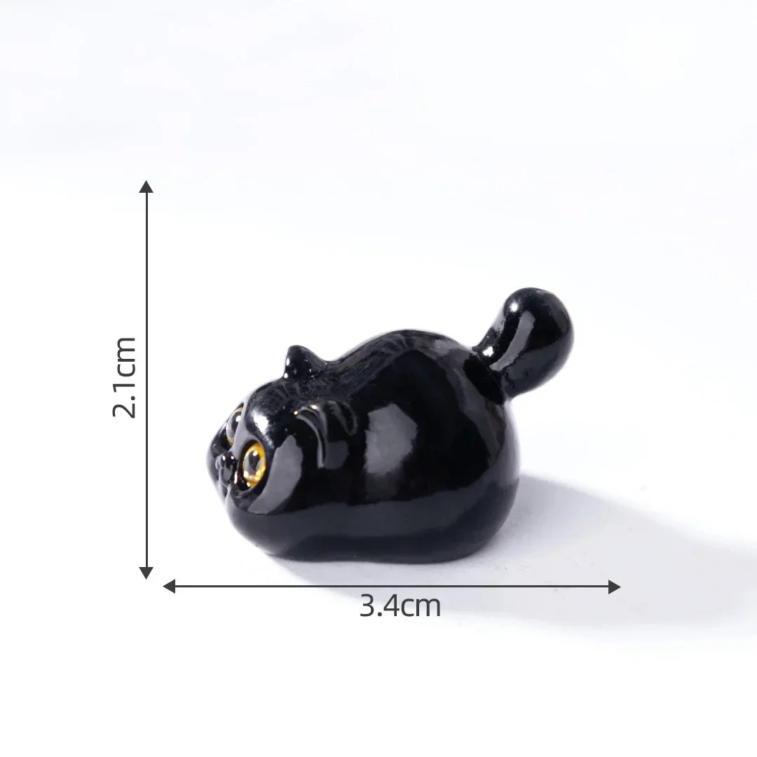 5-15Pcs Black Cat Ornament Mini Figurines Miniature Resin Cute Kitten Micro Landscape Crafts Small Ornaments Desktop Decoration