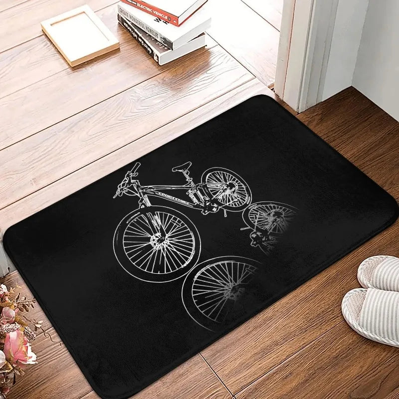 MTB Bike Door Floor Kitchen Bath Living Room Mat Anti-Slip Outdoor Bicycle Cyclist Biking Doormat Entrance Rug Carpet Footpad