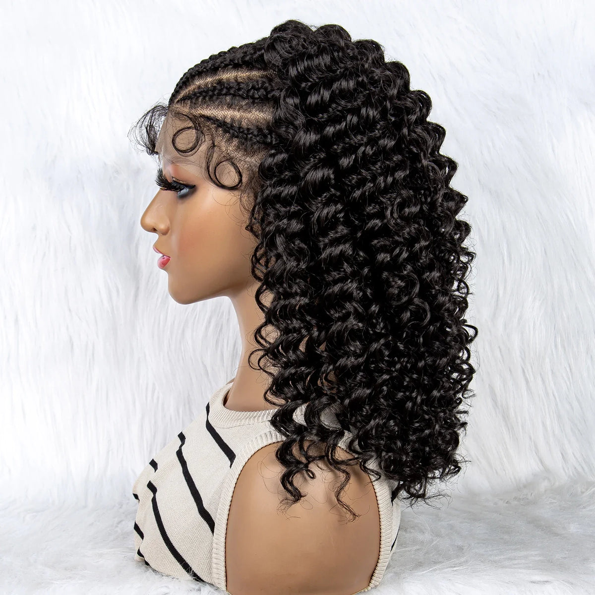 Kinky Curly Braided Bob Wig | Lace Front with Baby Hair