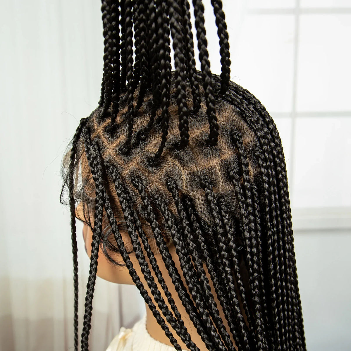 Long Straight Knotless Braids Wig | Full Lace Frontal | Baby Hair