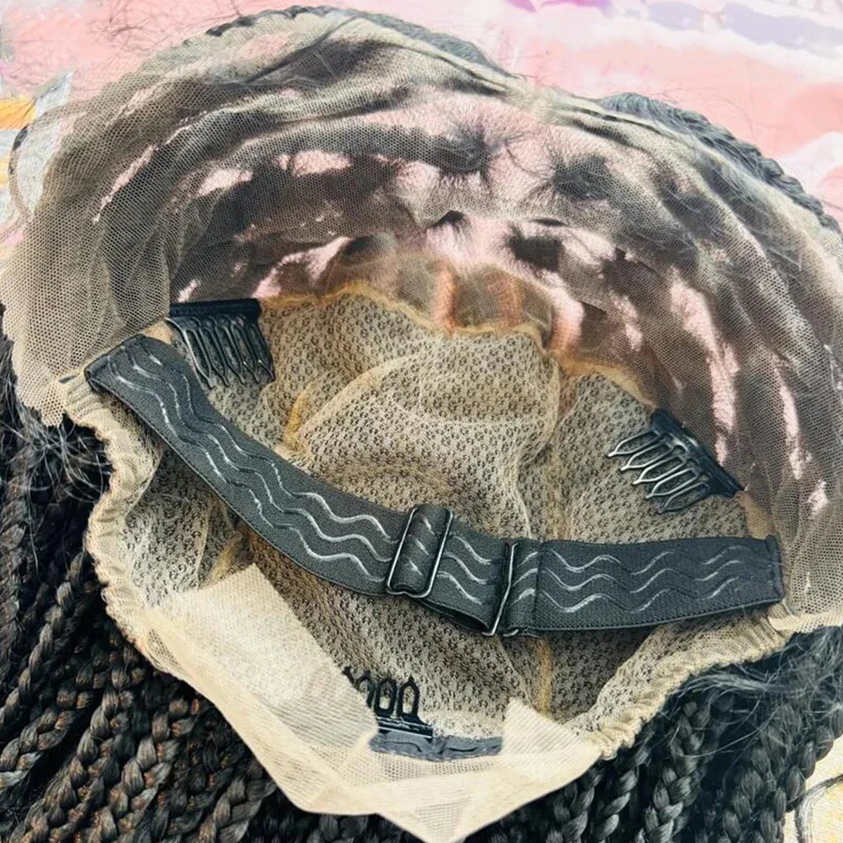 Bohemian knotless braids Full lace wig Natural black or 28"-30" Curly for black women