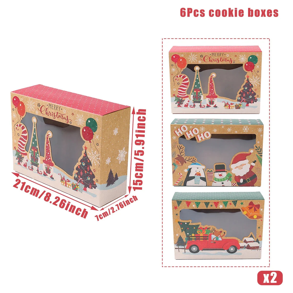 Christmas Candy Box Dessert box Cake Box Window Cookie Box Gingerbread Box Merry Christmas decoration for home 2024 Navidad