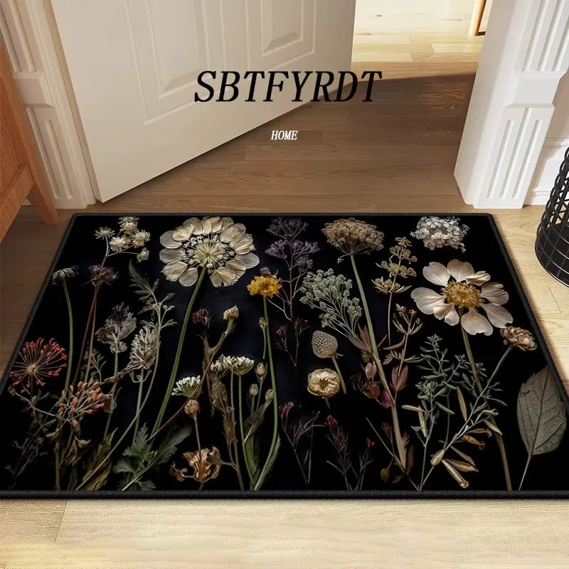 VIKAMA Beautiful Flower Mat Door Mat Outdoor Carpet Welcome Mat Soft Living Room Carpet Rug For Bedroom Soft Home Decoration