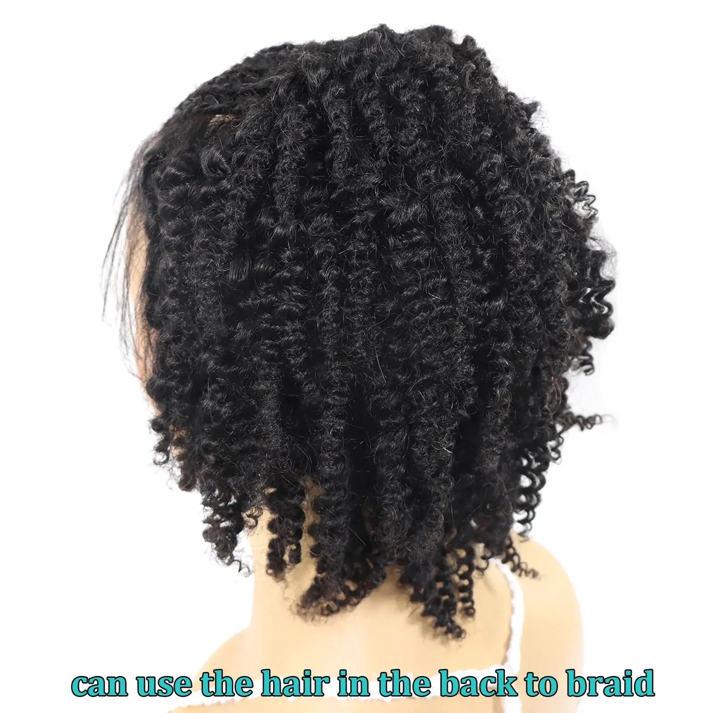 Braided Kinky Curly Short Bob Wig | Full Lace Human Hair with Baby Hair