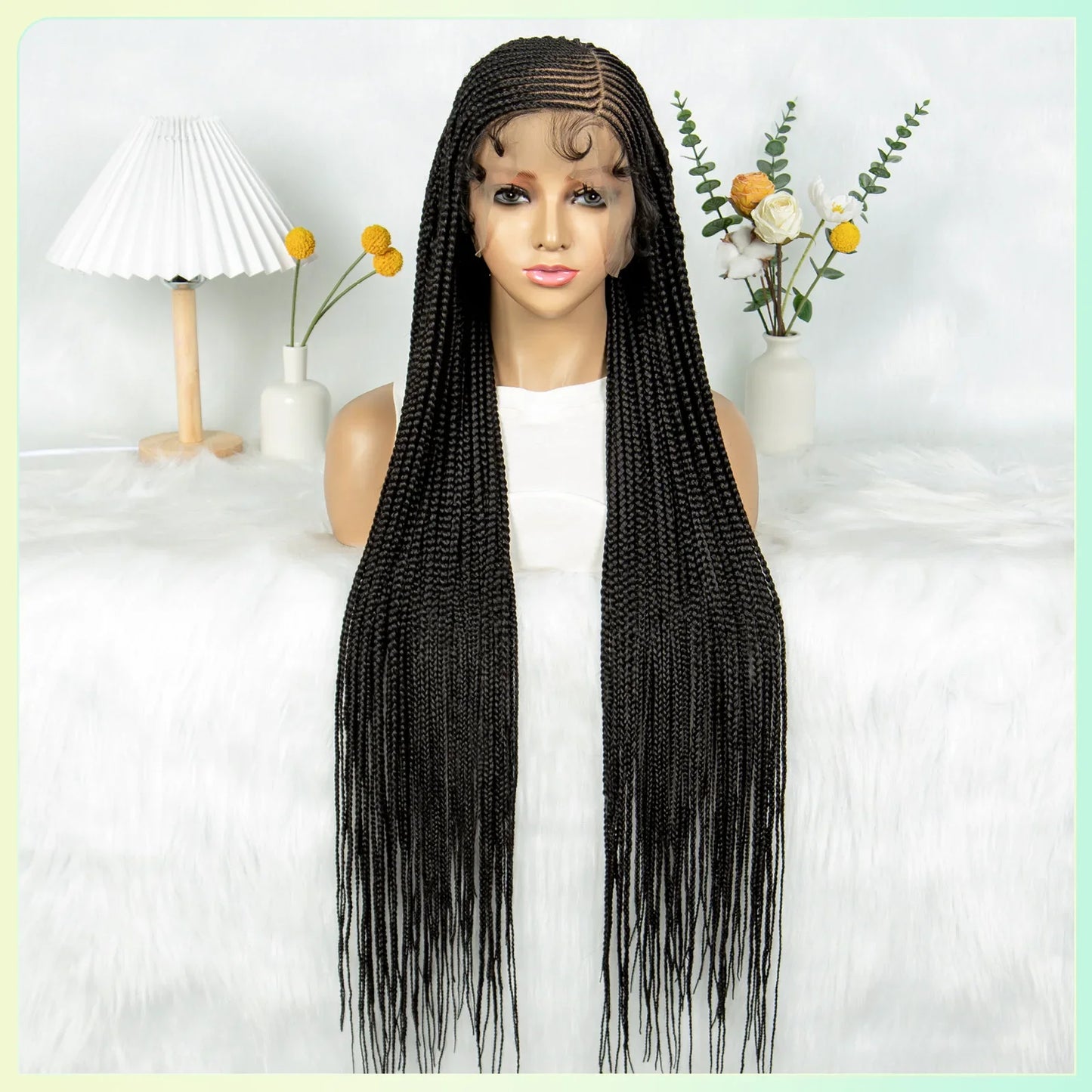 Full Lace Cornrow Knotless Box Braids Wig with Baby Hair