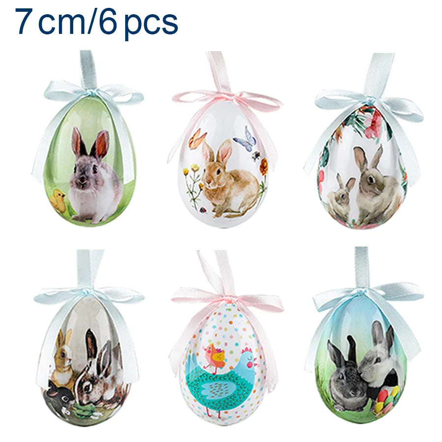 6 Pcs Easter Eggs Bunny Easter Decoration Basket 7 Cm Foam Eggs Home Decor Festoons Hen Party Room Deco Easter Decoration 2024