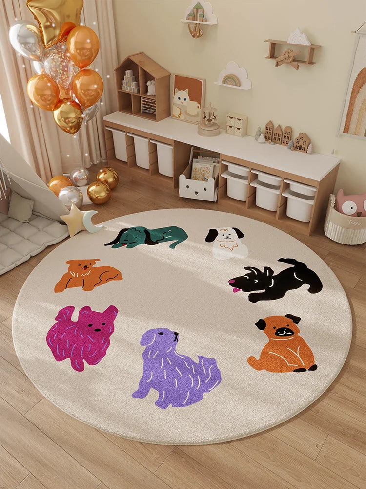 VIKAMA Household Winter New Children's Room Carpet Bedroom Bedside Rug Waterproof Swivel Chair Floor Cushion Home Decor