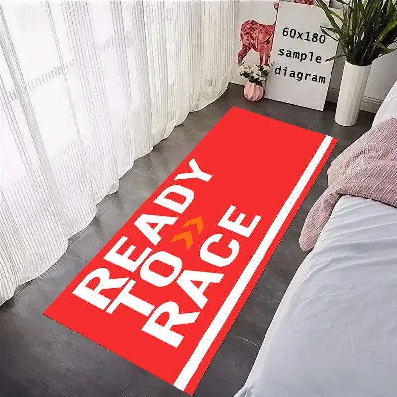 Ready To Race Motorcycle Carpet Garage Mat Racing Cool Moto Display Motorcycle Display Hallway Anti-slip Mat Home Decoration
