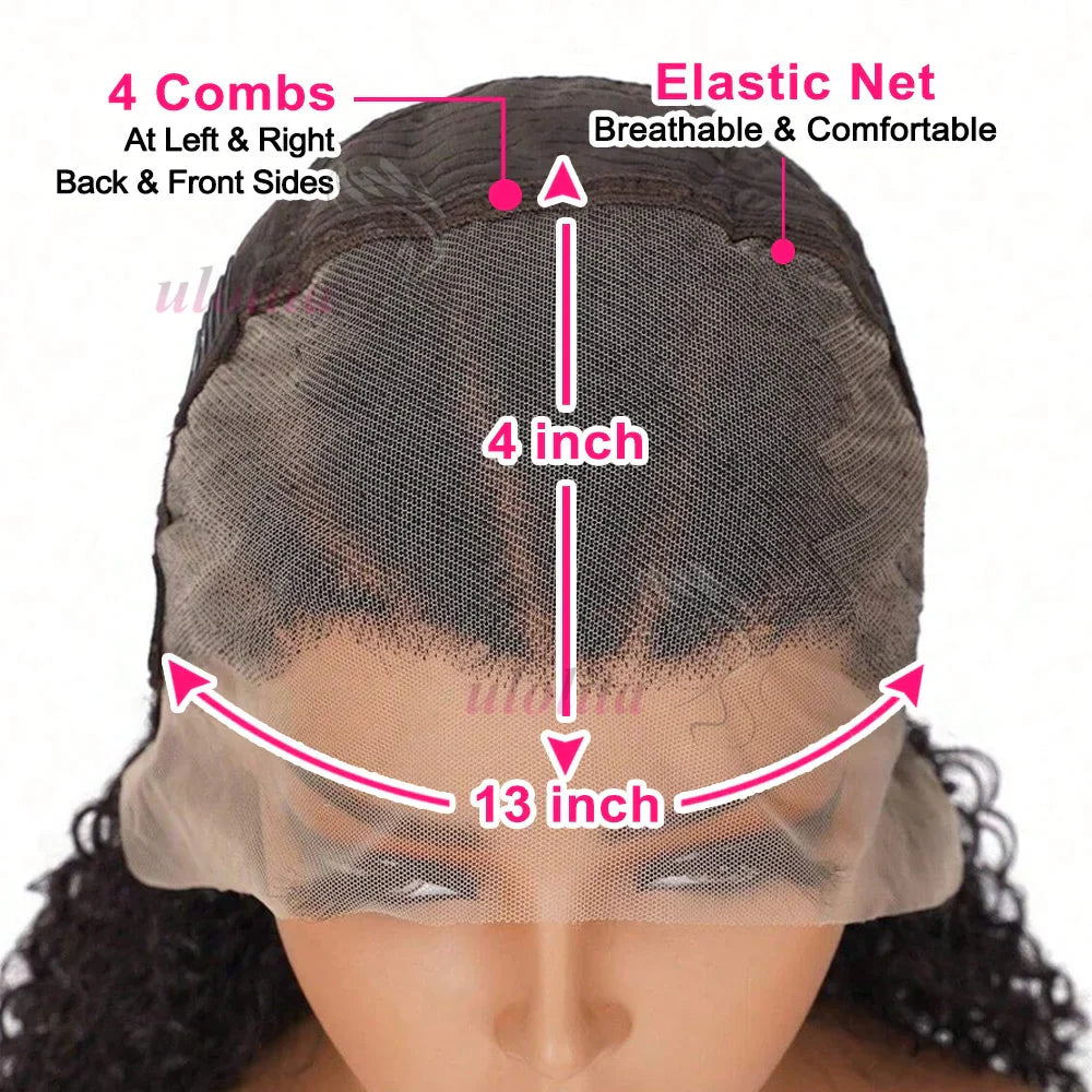 13x4 HD Lace Glue less Braided Wig | Kinky Curly Human Hair | Pre-Styled Bob Wig