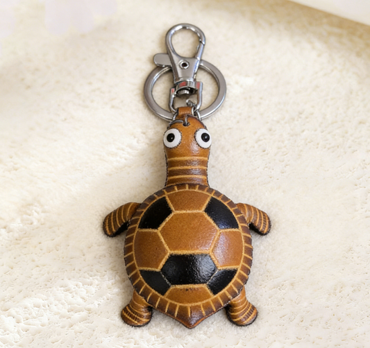 Handmade Turtle Leather Keychain