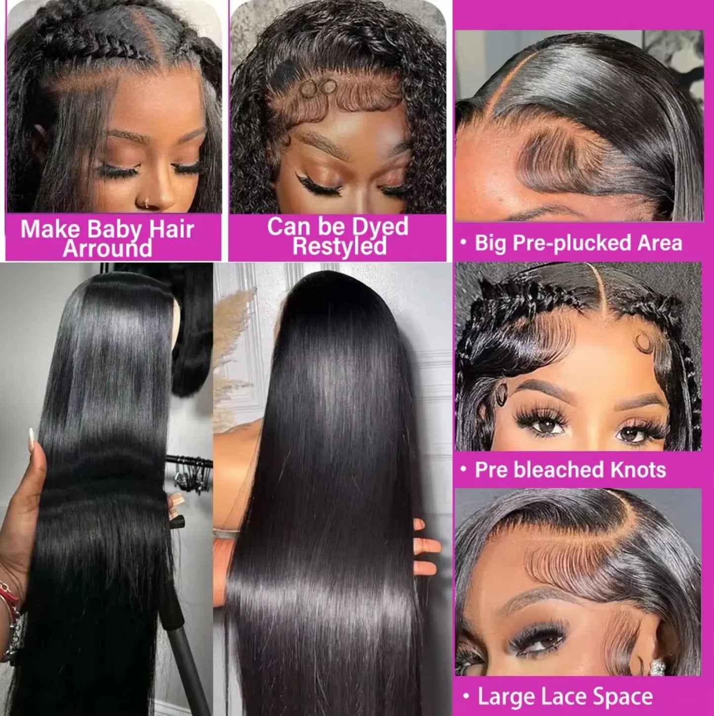 Straight Human Hair | HD Lace Frontal | Glueless | Ready To Wear | Brazilian | Preplucked