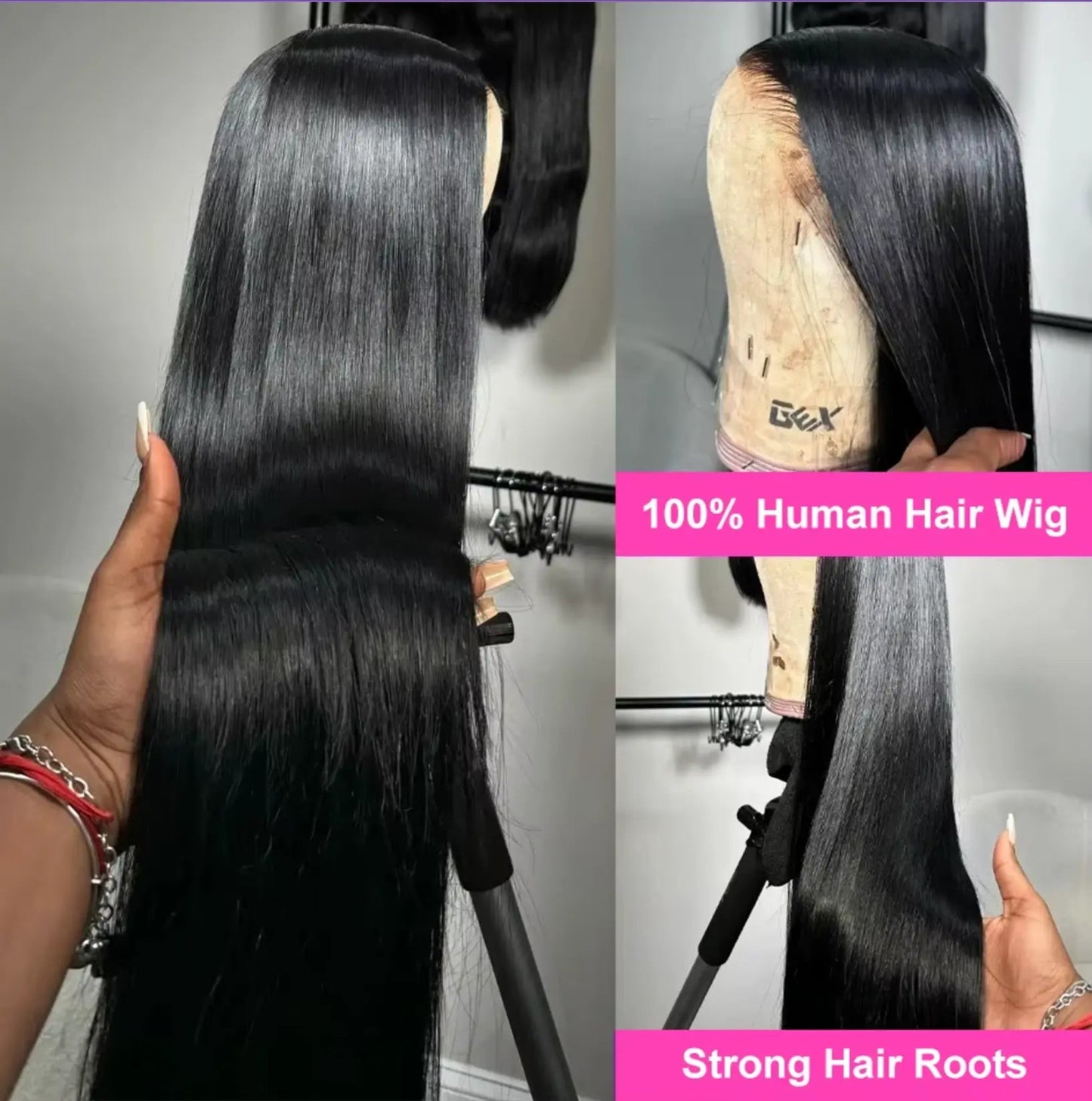 Transparent Bone Straight | Human Hair | Brazilian | Remy | Lace Frontal Wig