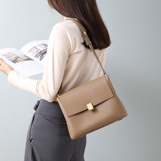 Genuine leather hobo messenger bag new trendy high-end shoulder bag 5155