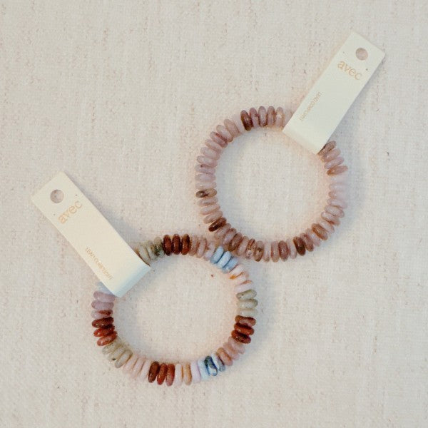 Blush & Earthy Canyon Natural Stone Stretch Bracel