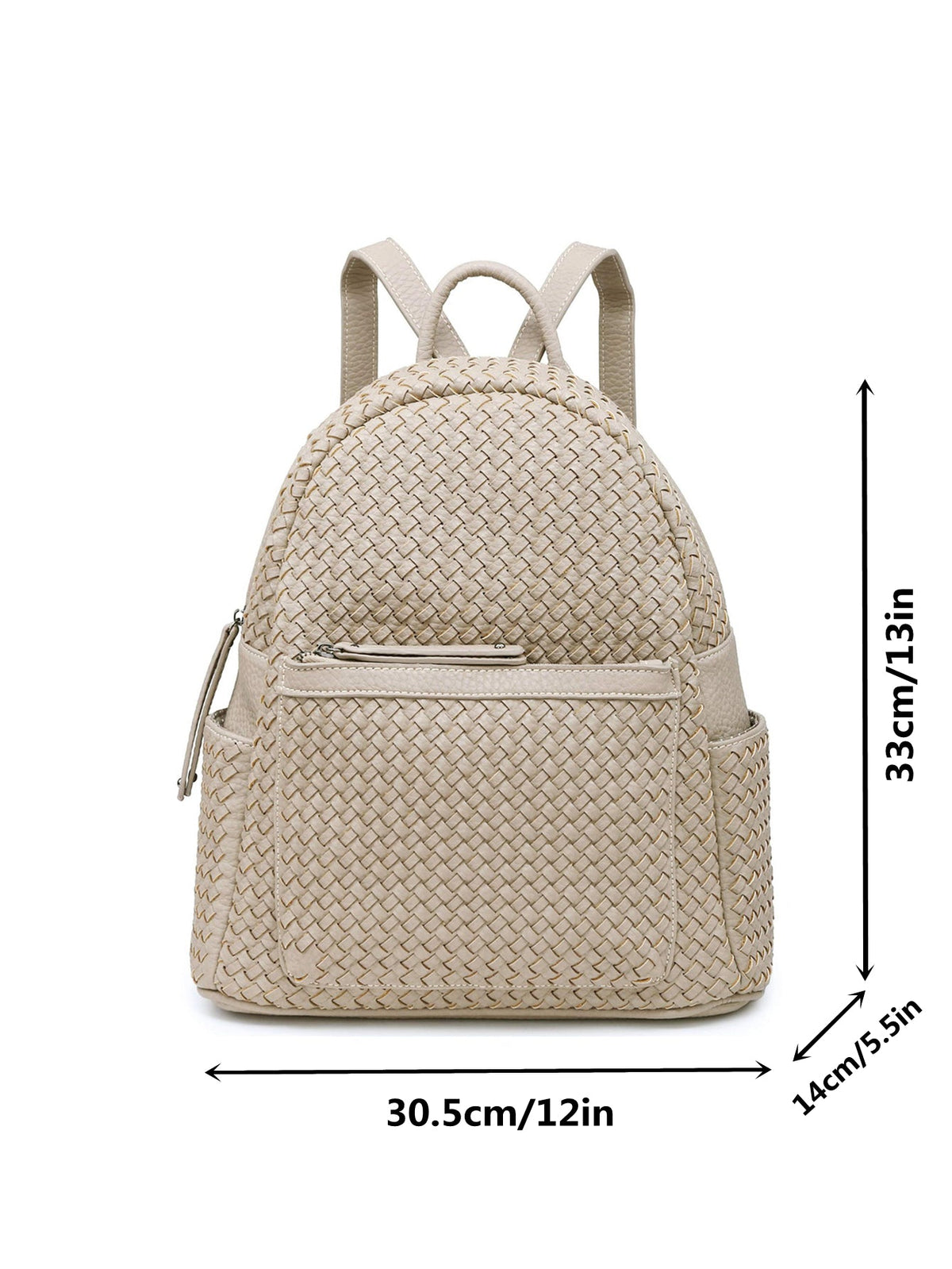 Woven backpack purse for women beige 2068 BE