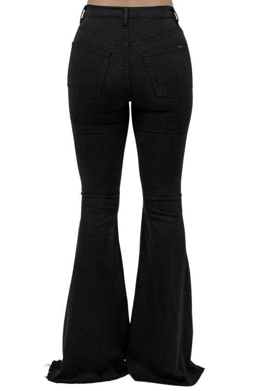Bell Bottom Jean With Flame/Star Rhinestones