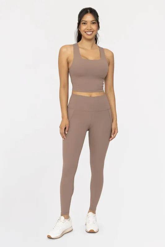 MONO B Soft Ribbed High Waisted Leggings