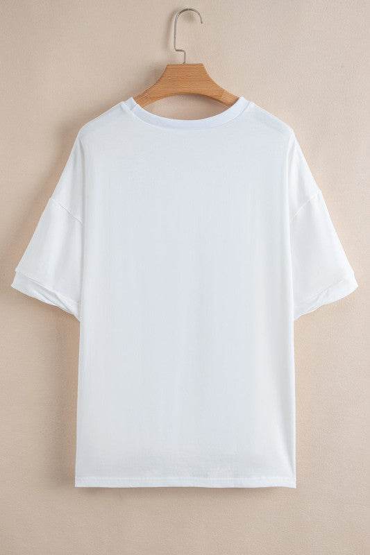 Ayra Loose Half Sleeve Hi Low Hem Top