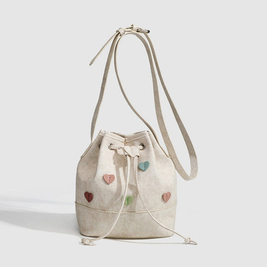 Trendy Small Crossbody Bag – Fashionable Drawstring Bucket Bag for Students, Versatile Shoulder Purse hobo