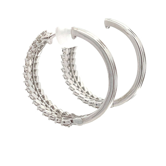 1.02ct Diamond Hoop Earrings 10KT White Gold