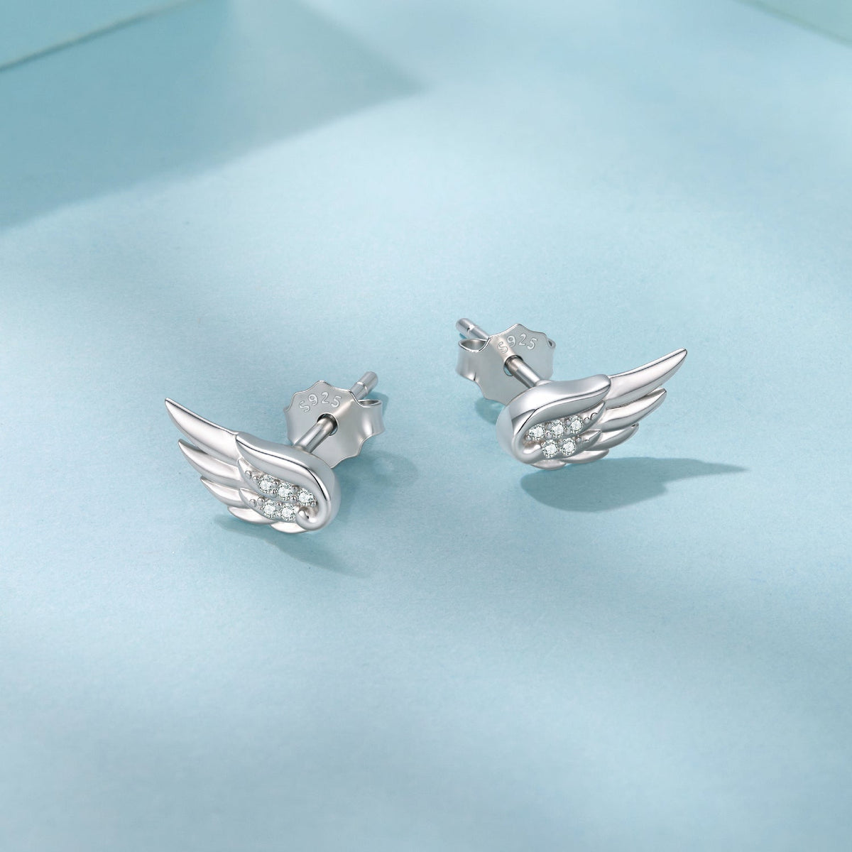 925 Sterling Silver White Gold Plated CZ Pavé Set 0.4x0.9 cm Earrings for Women
