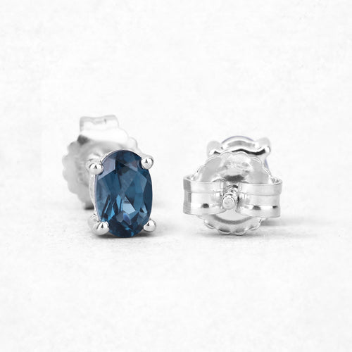 1.08 Carat Genuine London Blue Topaz .925 Sterling Silver Earrings