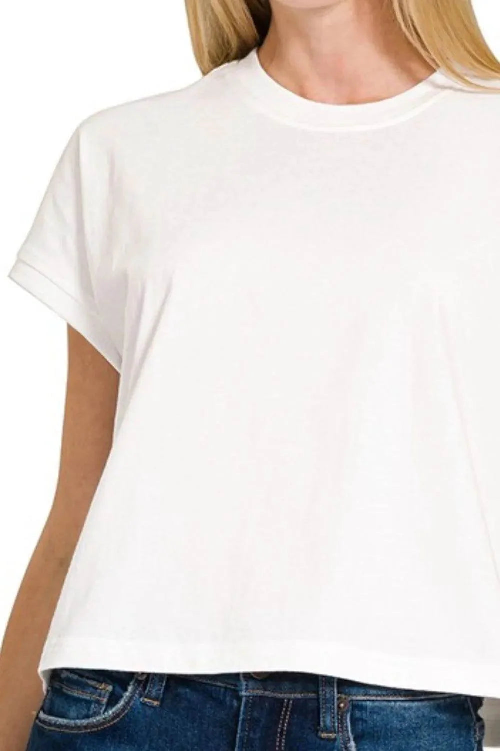 Zenana Premium Cotton Relaxed Crop Tee