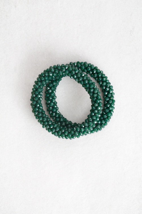 Beaded Rope Bracelet Evergreen
