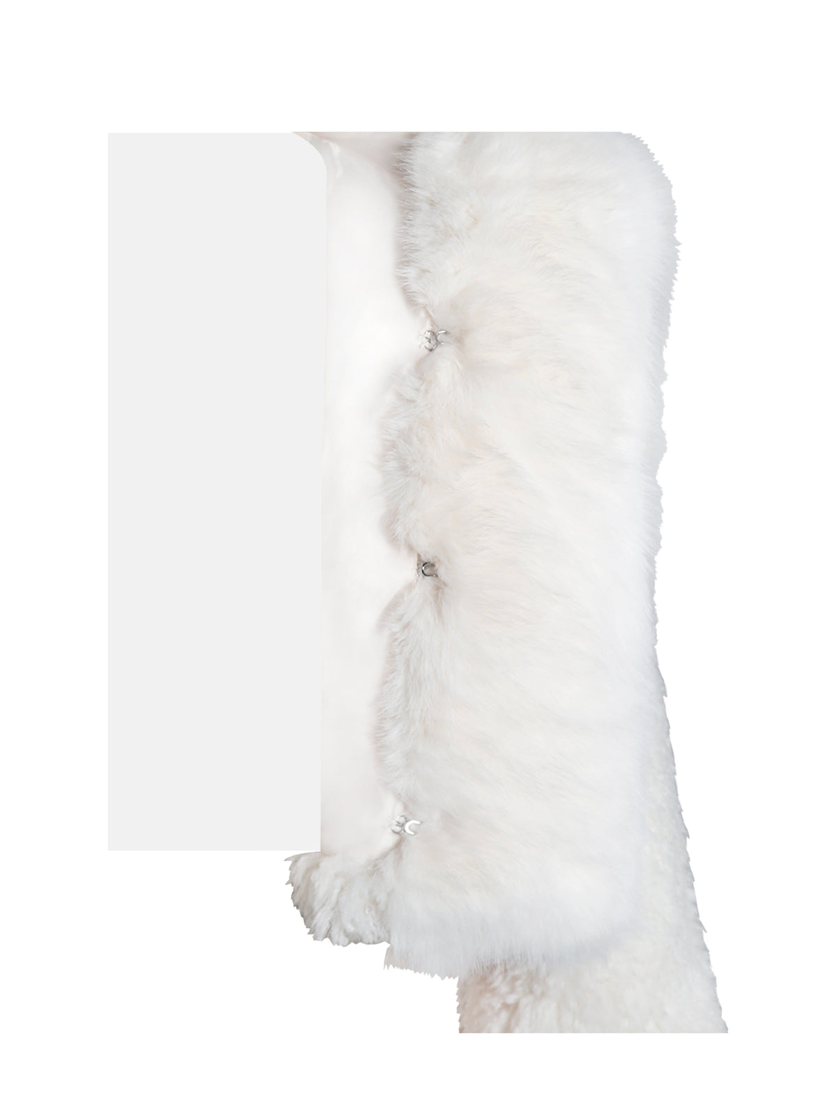 Kali White Cropped Vegan Shearling Fur Jacket