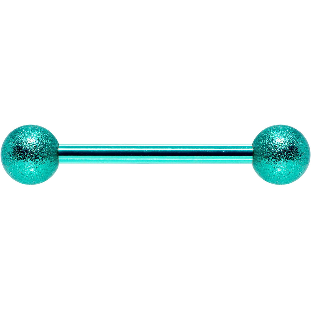 14G 5/8 Green Color PVD Sandblasted Barbell Tongue Ring