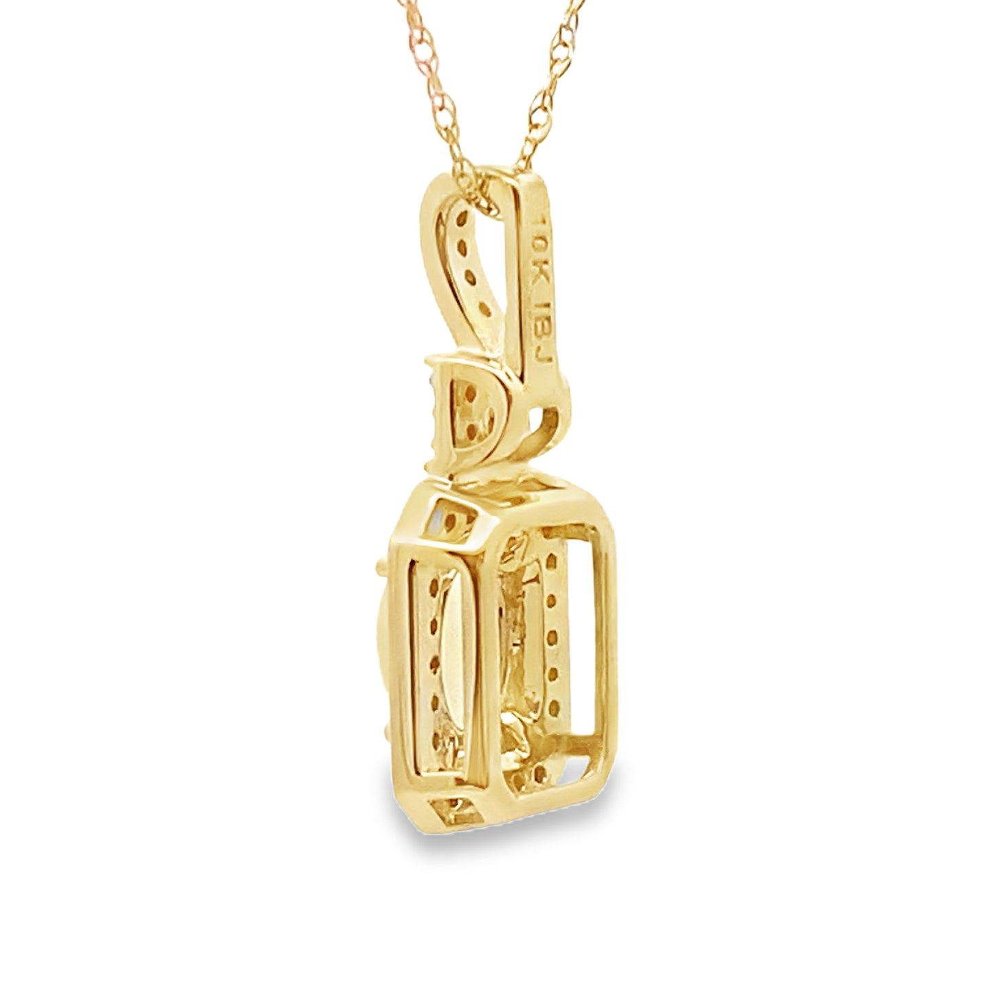 .06ct Opal Diamond Fashion Pendants 10KT Yellow Gold