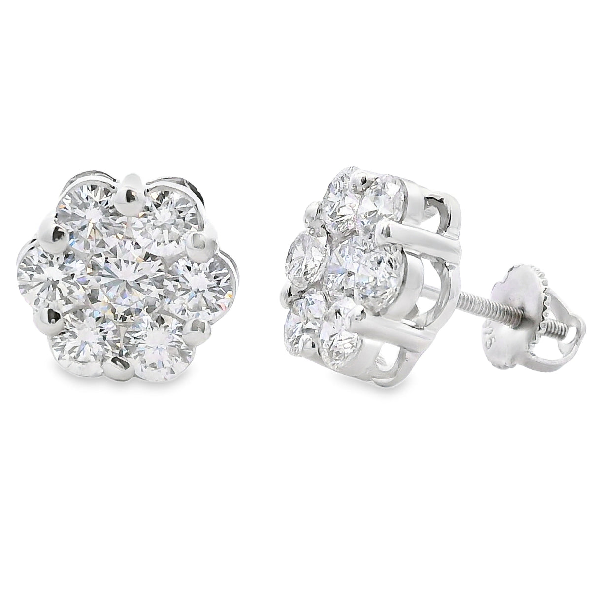 3.09ct Lab Grown Diamond Earrings Sterling Silver
