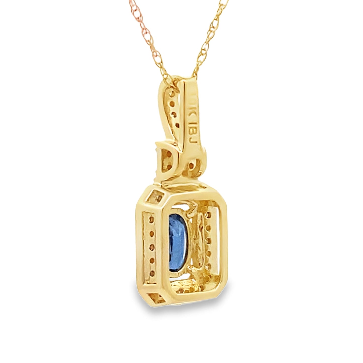 Sapphire Diamond Fashion Pendants 10KT Yellow Gold