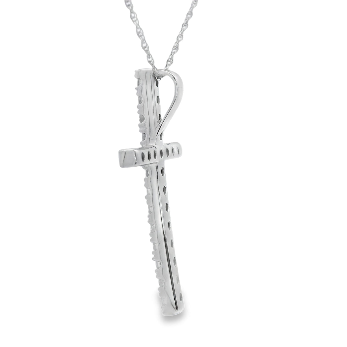 .50ct Diamond Cross Religious Pendant 14KT White Gold
