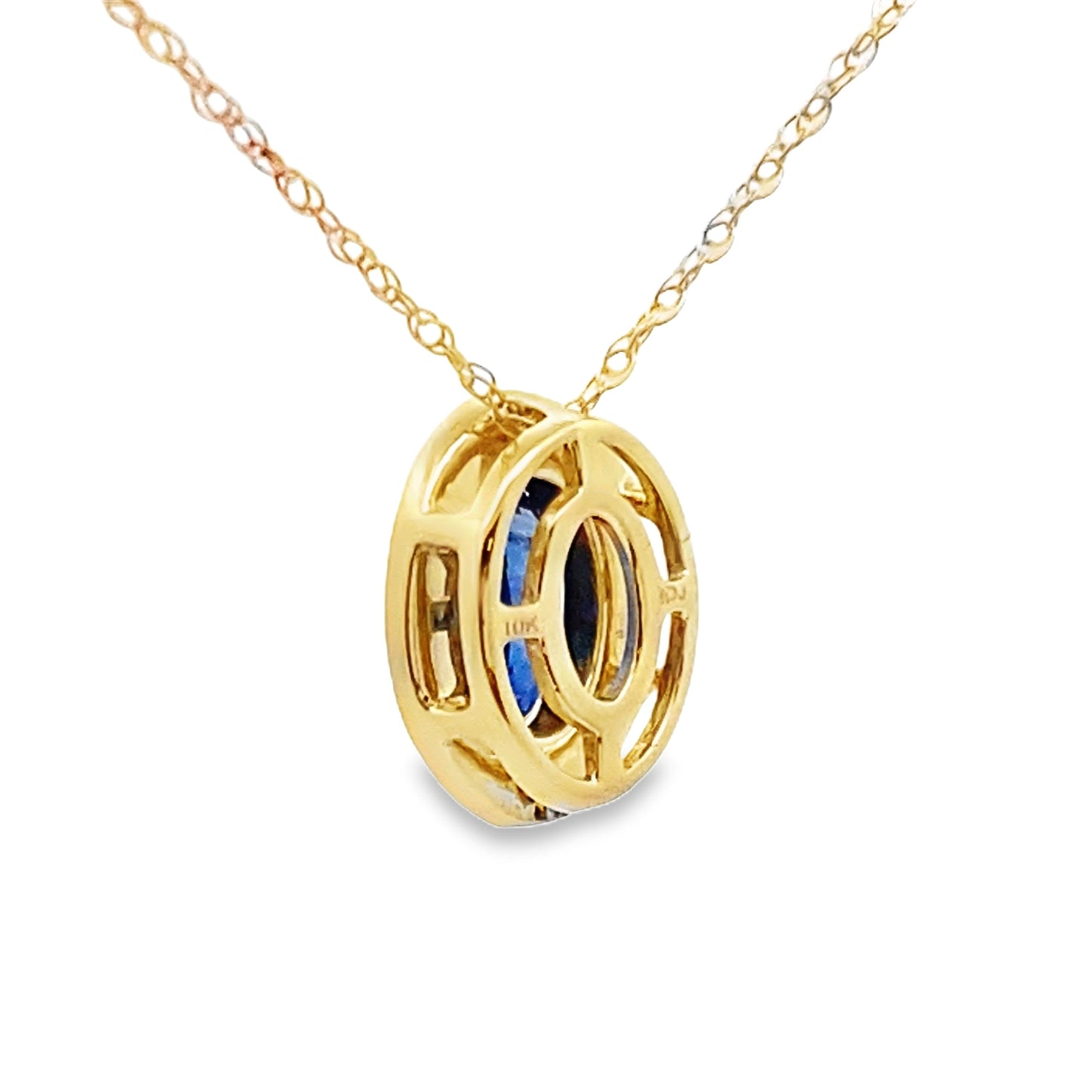 Sapphire Diamond Fashion Pendants 10KT Yellow Gold