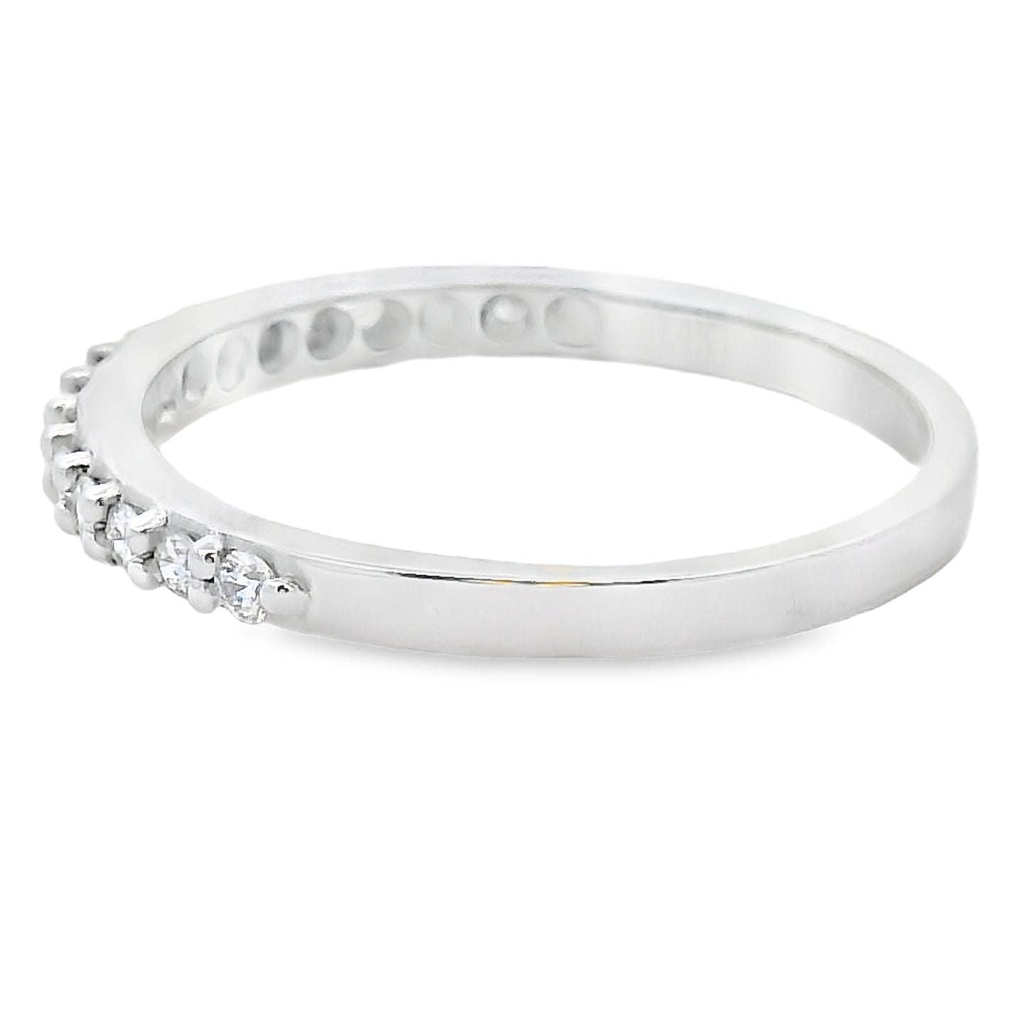 Genuine .25ct Diamond Wedding Band Ring 14KT White Gold