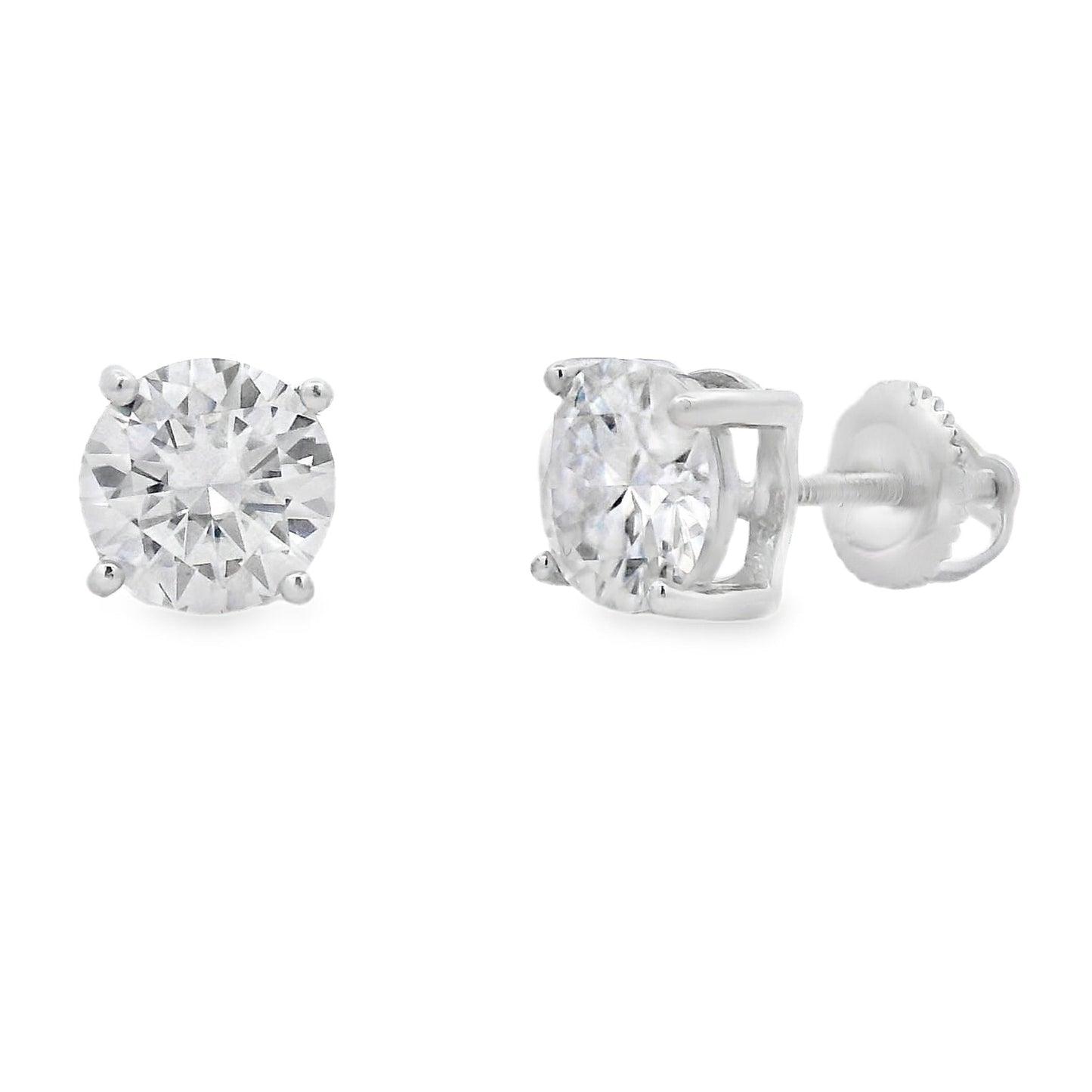 2.40ct Moissanite Stud Earrings Sterling Silver