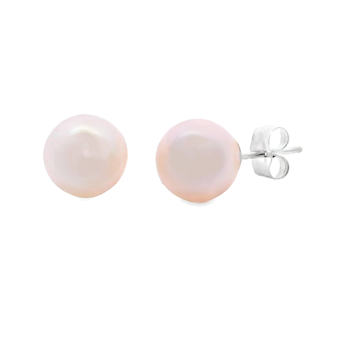 FW Pearl Stud Earrings 14KT White Gold