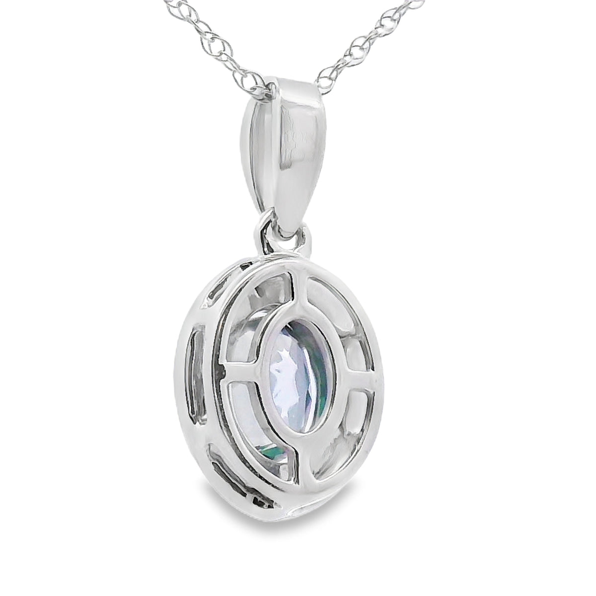 Mystic Fire Topaz Fashion Pendants 10KT White Gold
