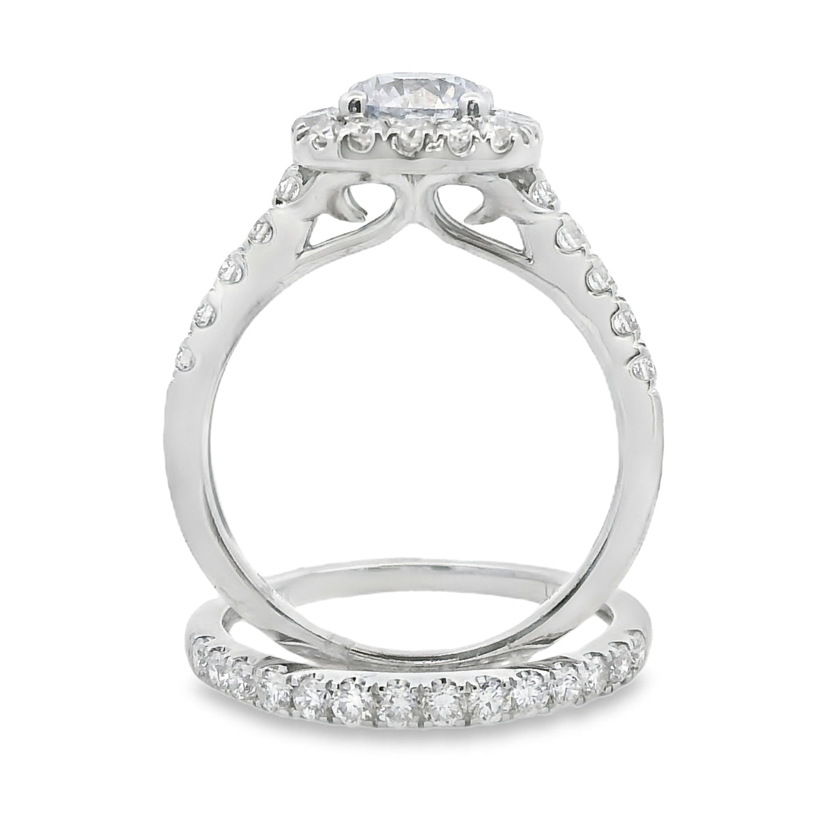 Lab Grown Diamond Engagement Ring Set 10KT White Gold