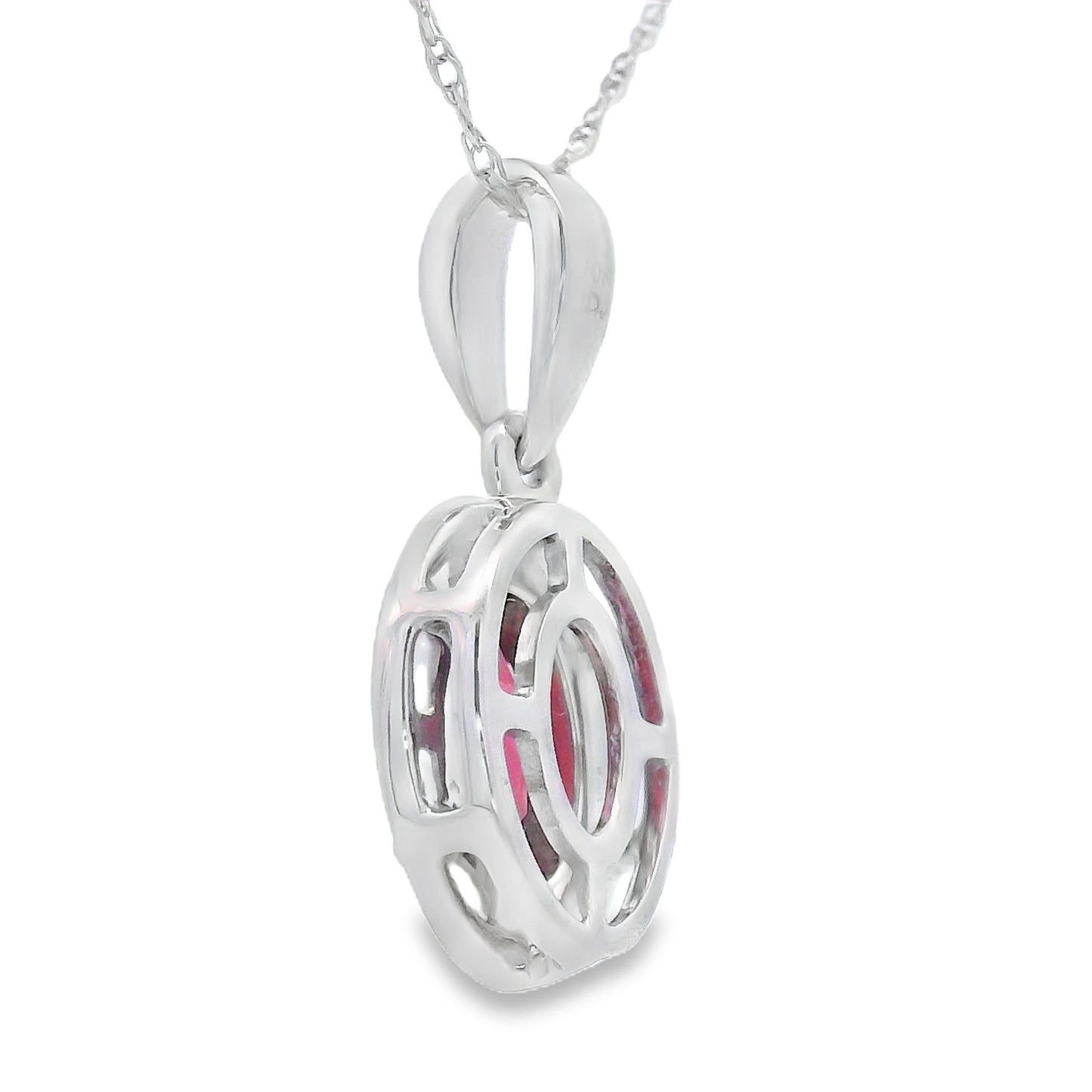 .58ct Garnet Diamond Fashion Pendants 10KT White Gold