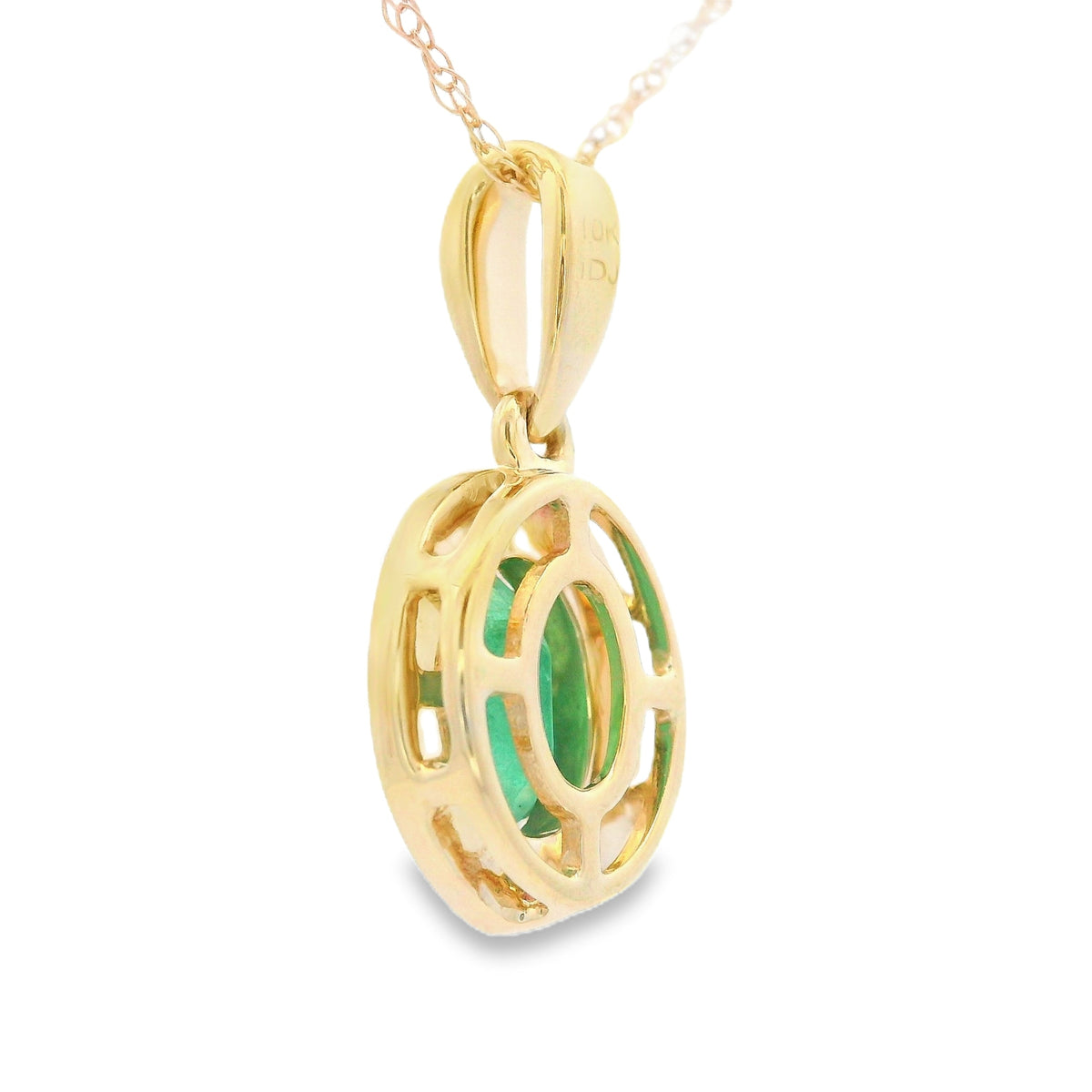 .46ct Emerald Diamond Fashion Pendants 10KT Yellow Gold