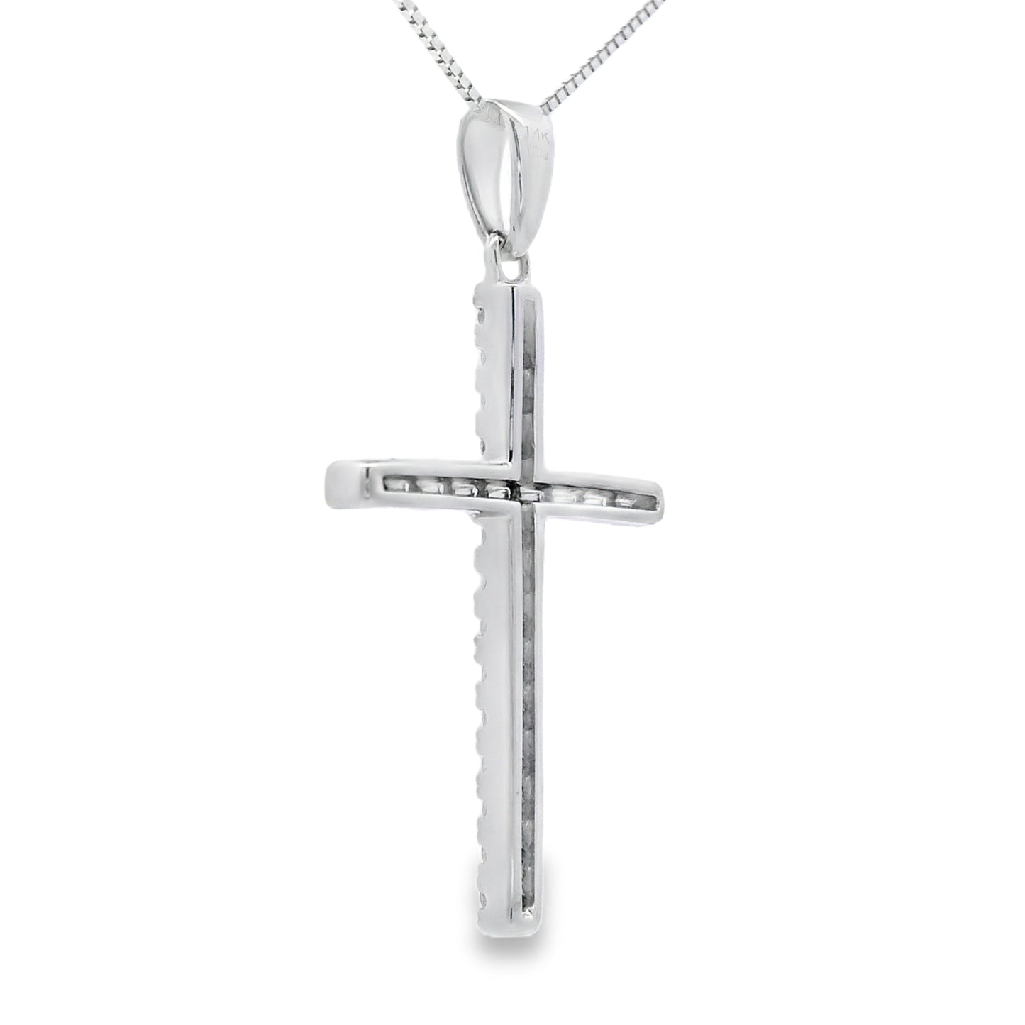.21ct Diamond Cross Religious Pendant 14KT White Gold