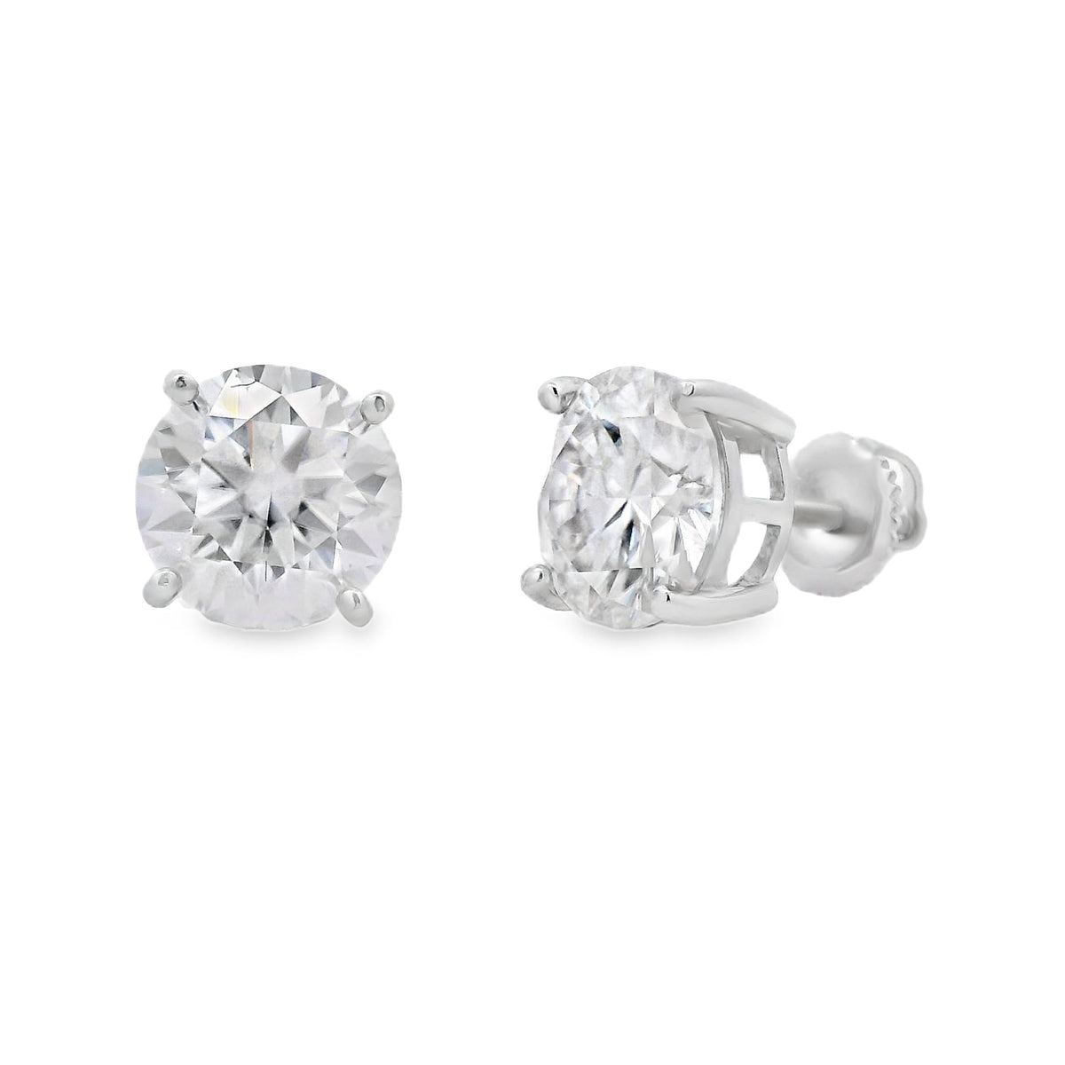 6.00ct Moissanite Stud Earrings Sterling Silver