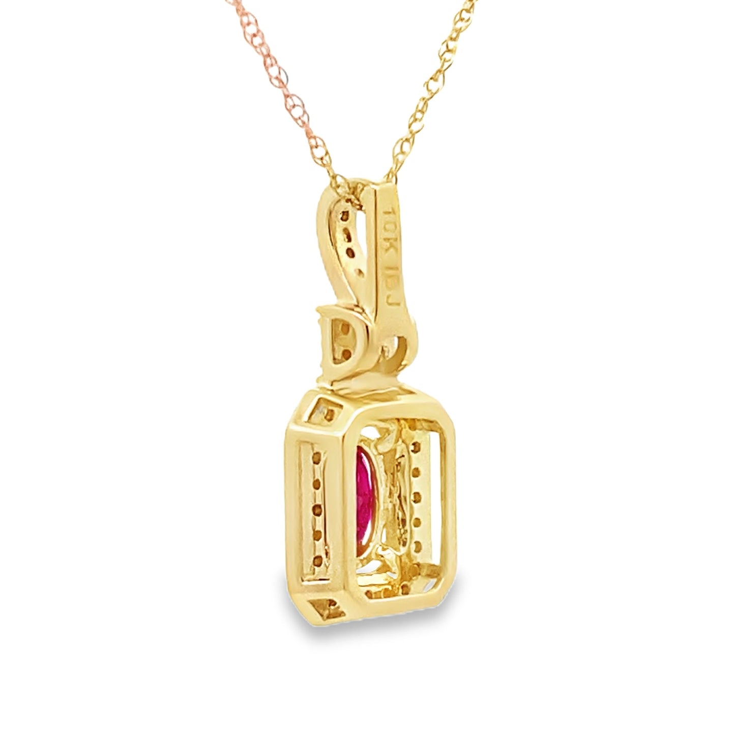 .66ct Ruby Diamond Fashion Pendants 10KT Yellow Gold